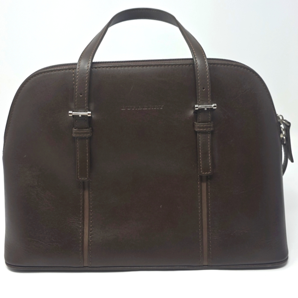 Burberry Leather Shoulder Bag With Nova Check Interior, And Sunglass Case.